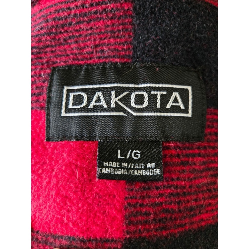 Dakota Heavy Flannel‎ Buffalo Plaid Shirt Jacket Red Black Lumberjack Workwear L - Picture 6 of 9